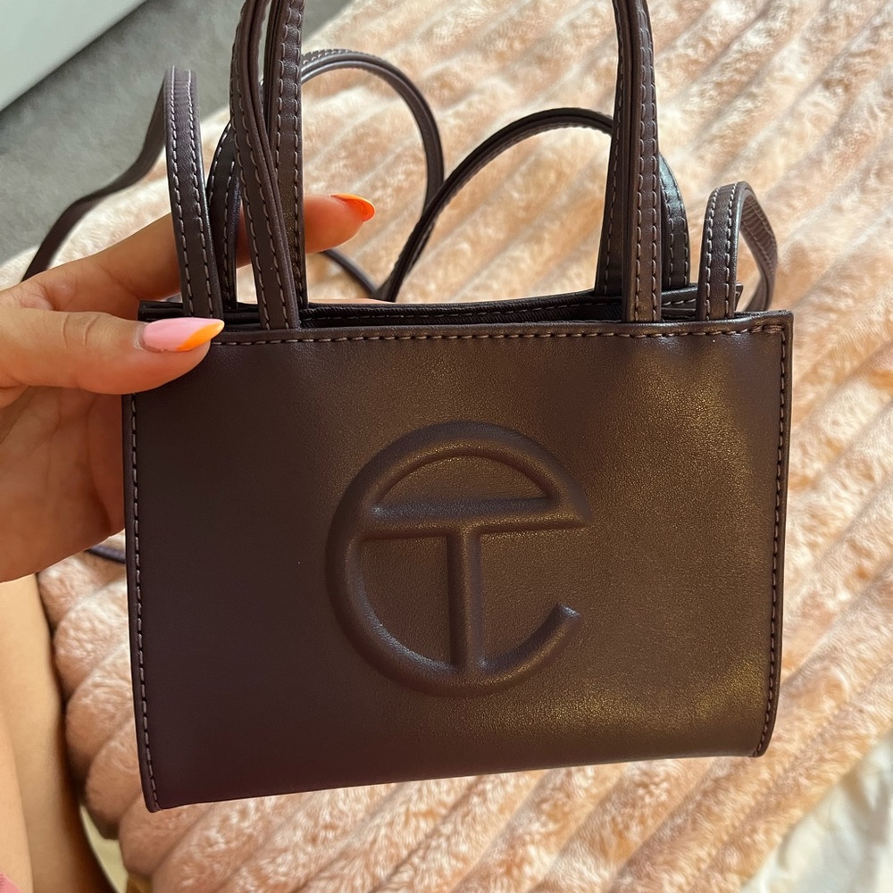 Telfar bag eggplant color